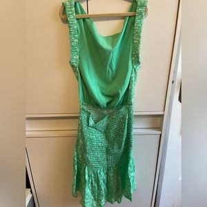 Backless green and white floral sundress